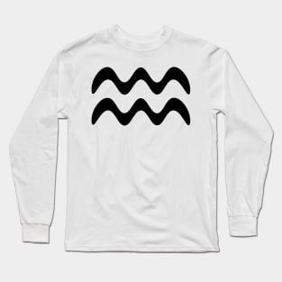 Black Aqua Symbol Long Sleeve T-Shirt